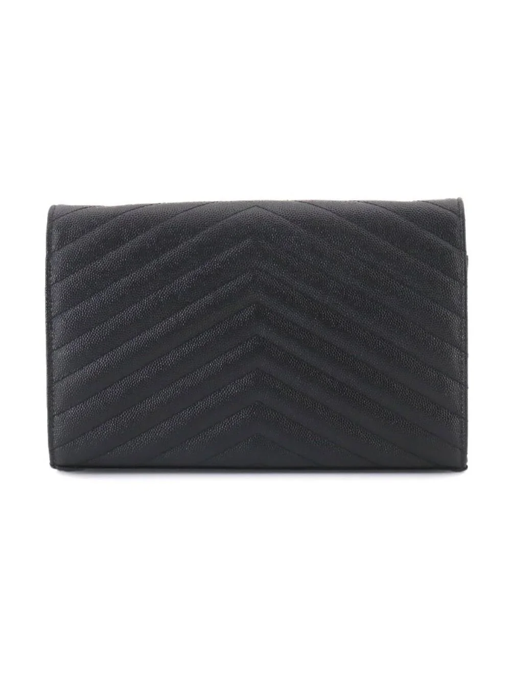 Saint Laurent Cassandra Chain Wallet Leather Black Gold Shoulder